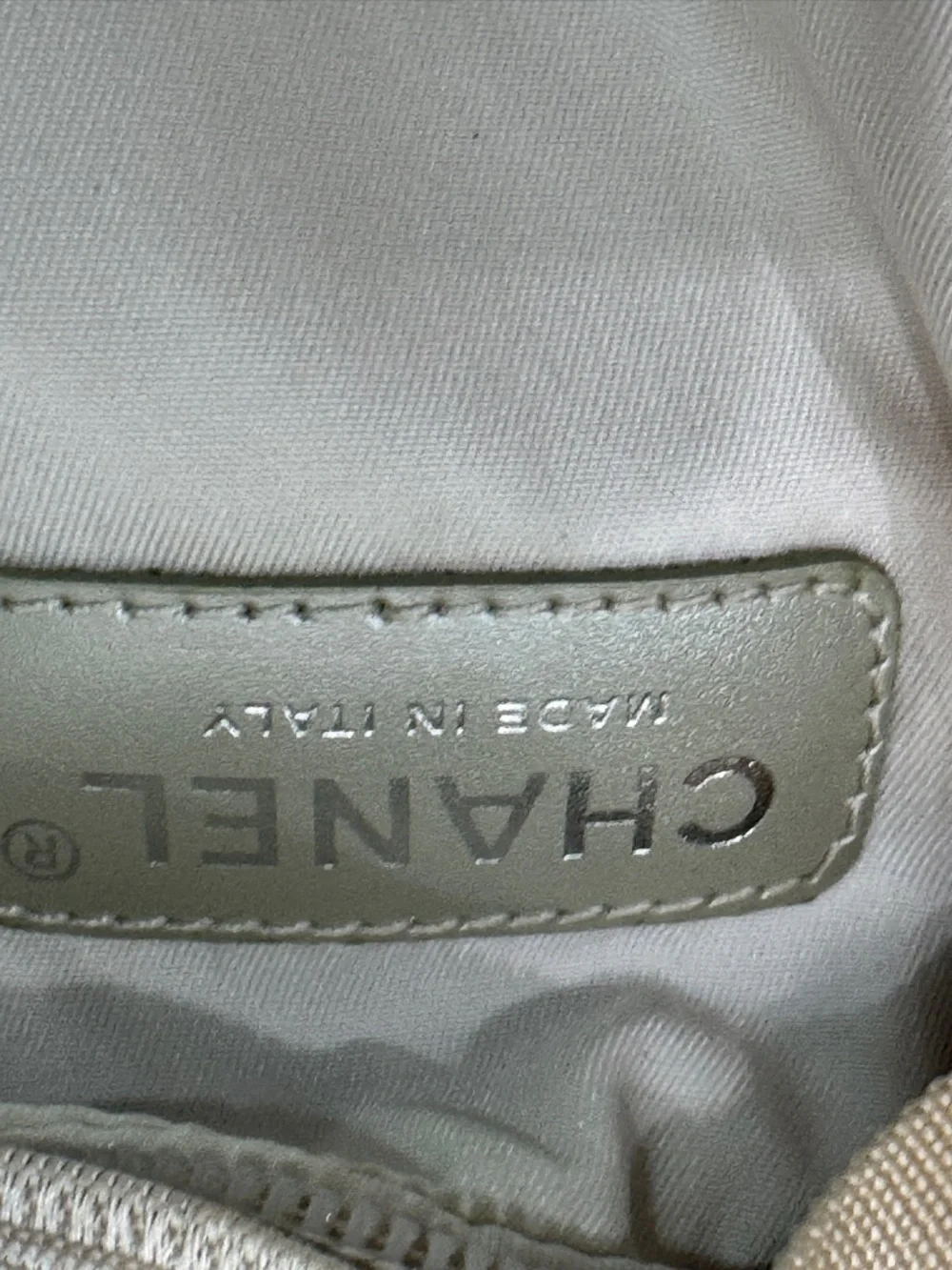 CHANEL Beige Cream Monogram Crossbody Bag